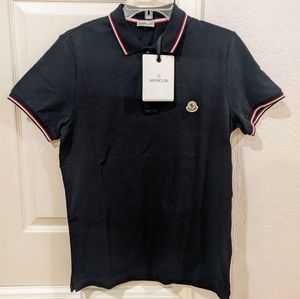 Men's Moncler Pique Polo Navy Medium